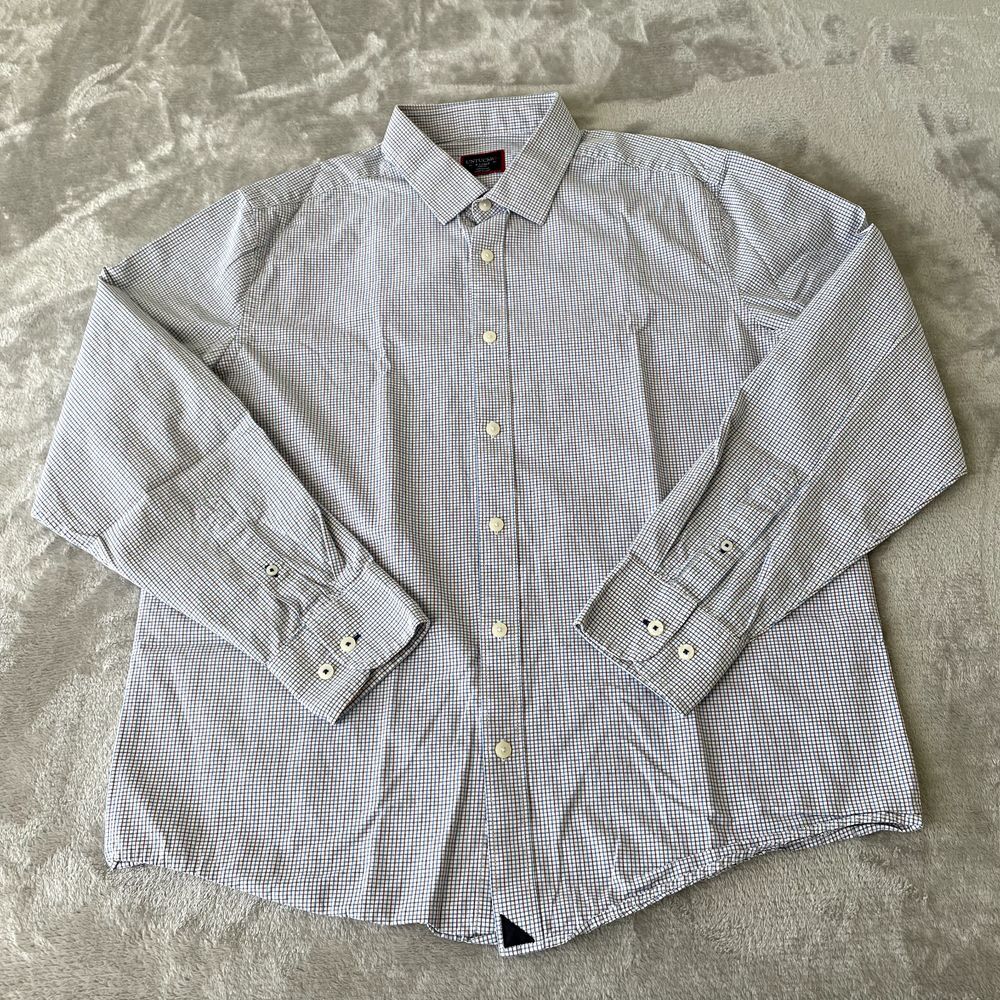 UNTUCKit Button Up Shirt Men XL‎ White Check Slim Fit Long Sleeve Preppy Casual